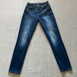 7 For All Mankind High Waist Ankle Skinny Jeans Women Size 26 Blue Denim Dark